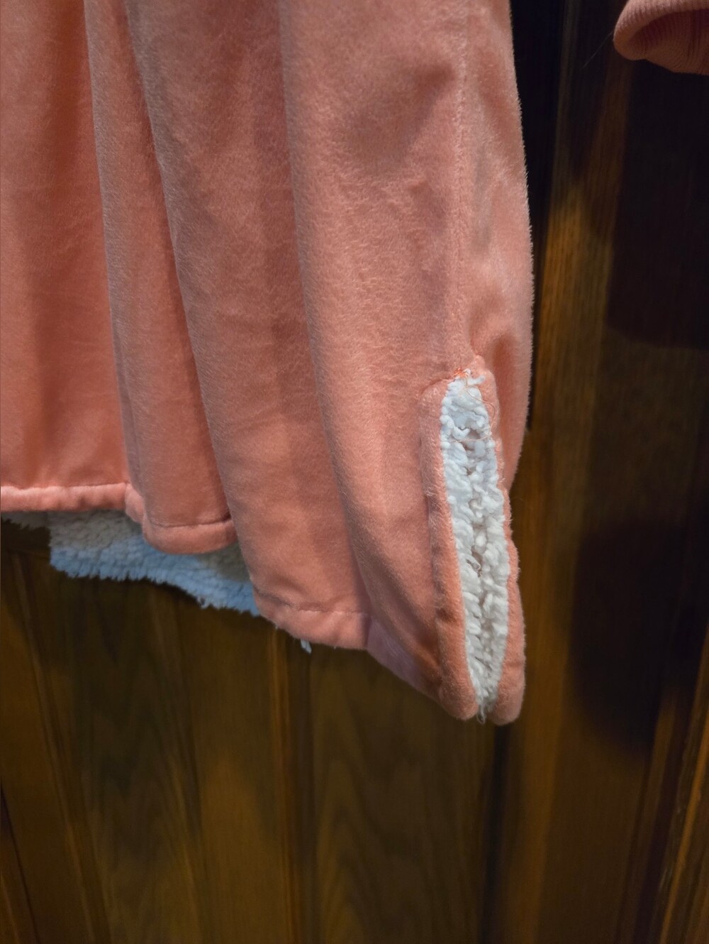 Plush Hooded Lounge Poncho in Soft Pink - Picture 6 of 16